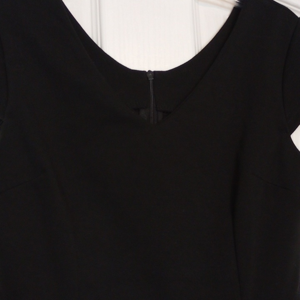 Viwenni Womens Dress Sz S Little Black Dress Ruffle Slit Cap Sleeve Cocktail - Picture 4 of 9